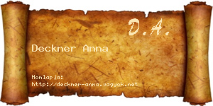 Deckner Anna névjegykártya